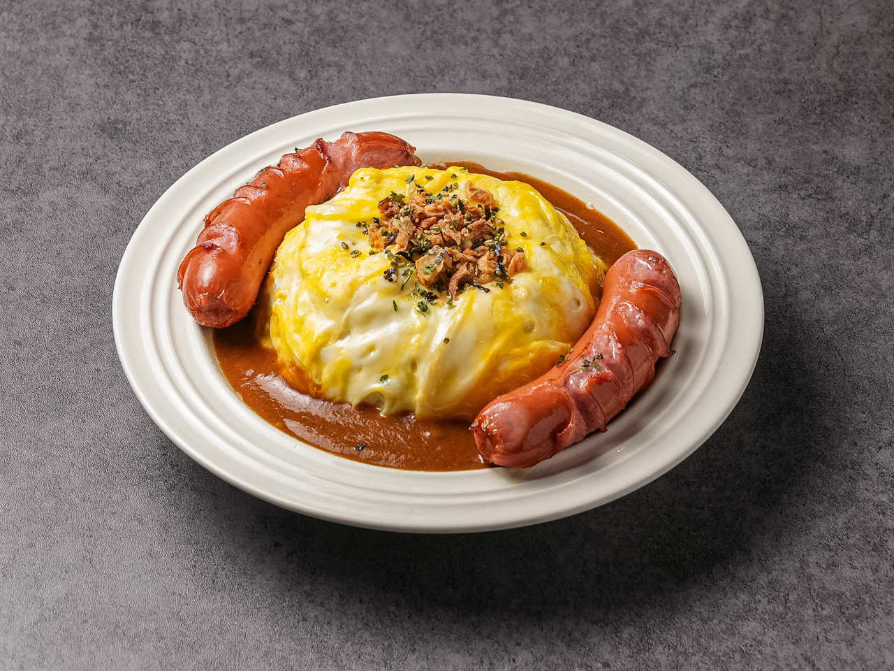 트위스트에그 소세지 일식카레 오믈렛